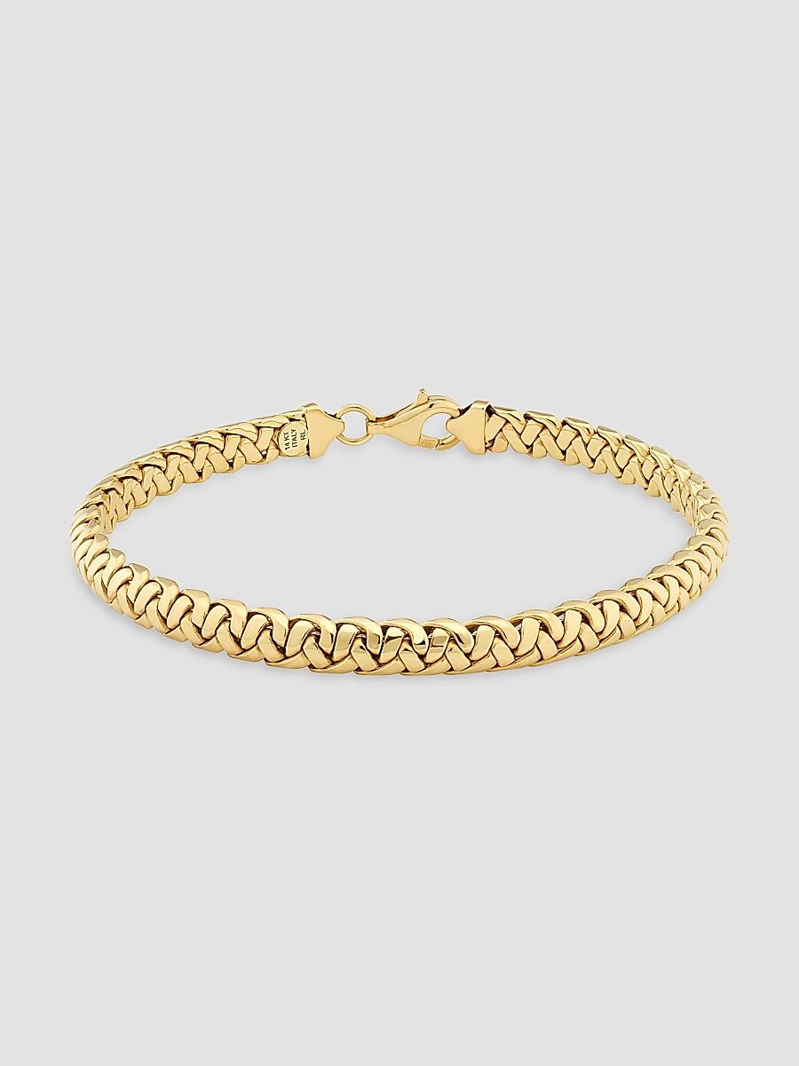 Women's 14K Yellow Gold Caesar Bangle Bracelet - Gold - Size 7.5