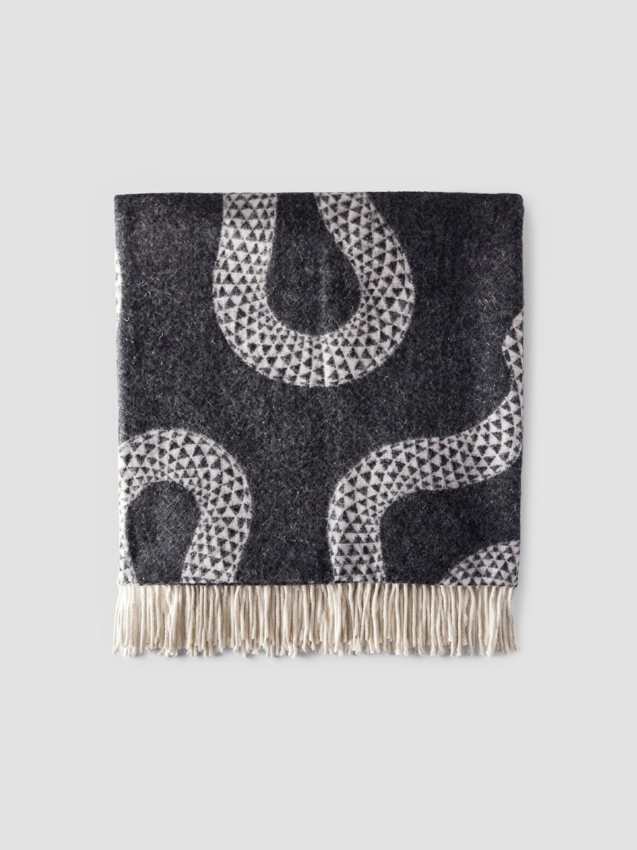 Jonathan Adler Eden Merino Wool Throw Blanket - Black