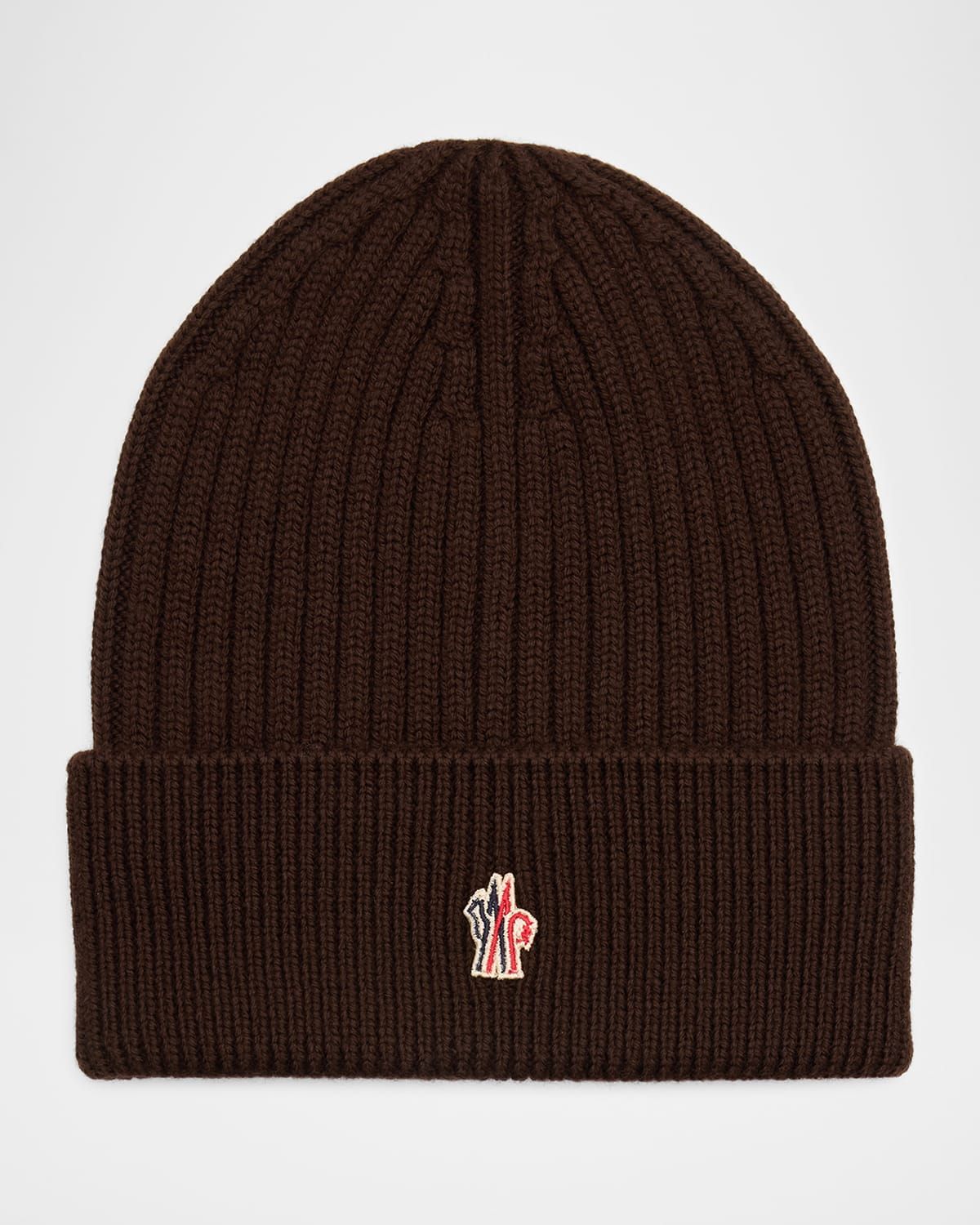 Men & apos;s Wool Rib Logo Patch Beanie Hat