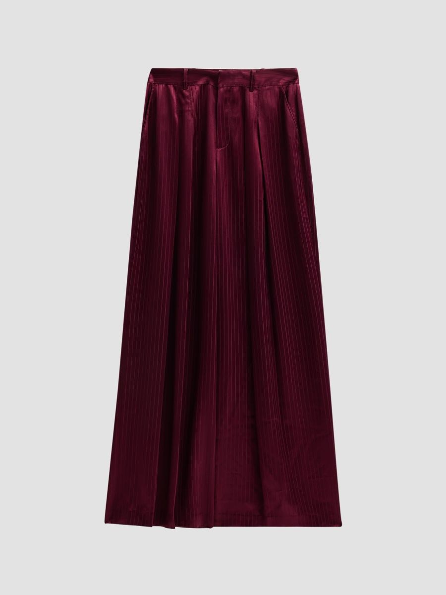 Women's Georgia Marne Striped Satin Pants - Black Cherry - Size 16