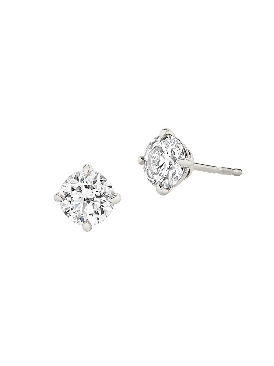 Women's Solitaire Classics 14K White Gold & 1.00 TCW Lab-Grown Diamond Brilliant Round Solitaire Studs - White Gold