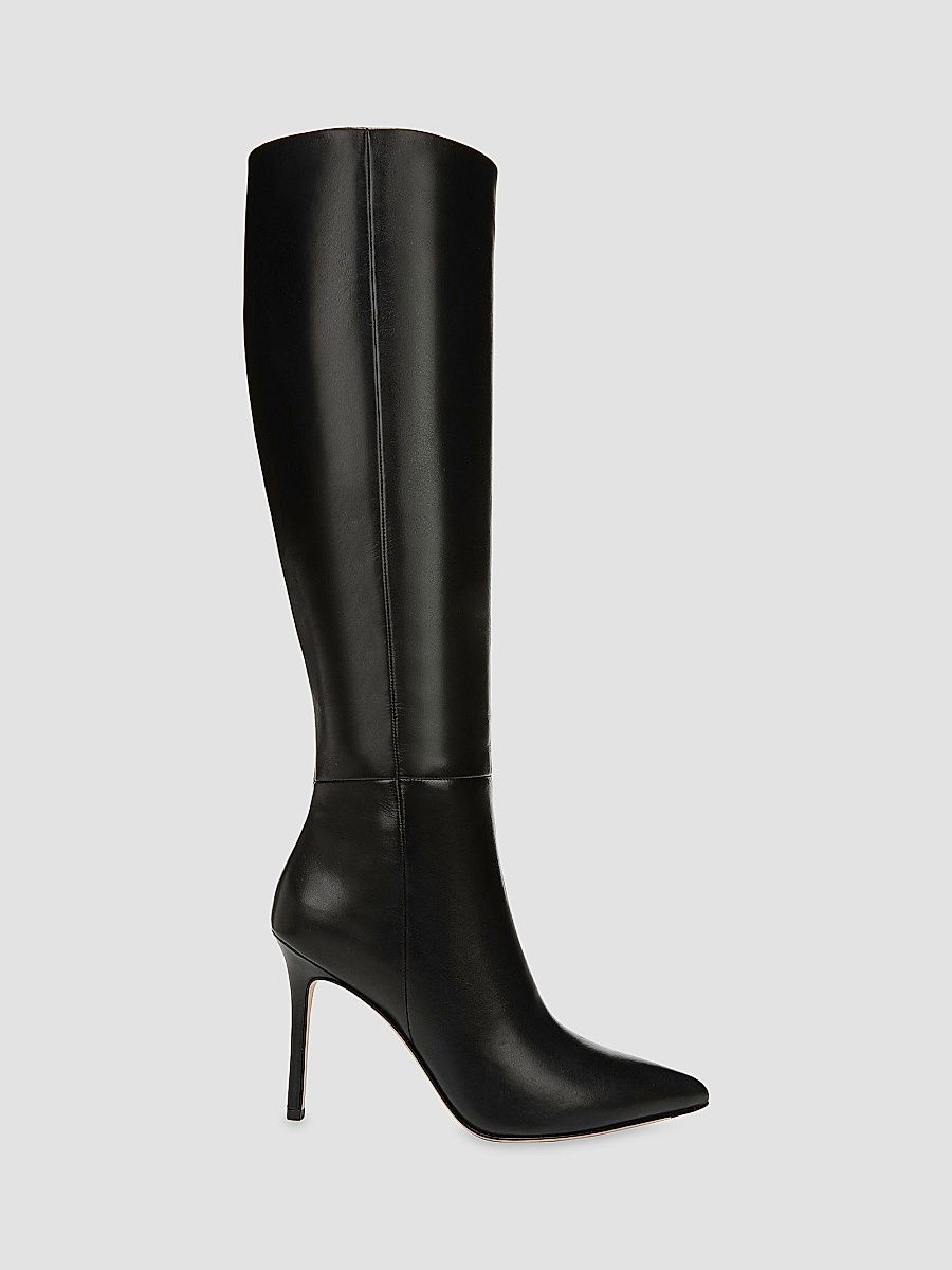 Veronica Beard Women's Lisa Leather High-Heel Boots - Black - Size 9
