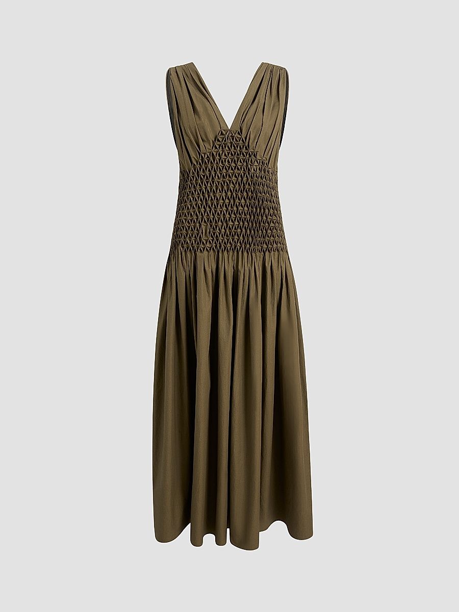 Women's Nola Cotton Maxi Dress - Dark Olive - Size 12