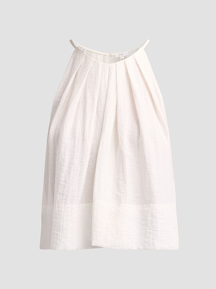 Women's Caroline Pleated Halter Top - White - Size 8