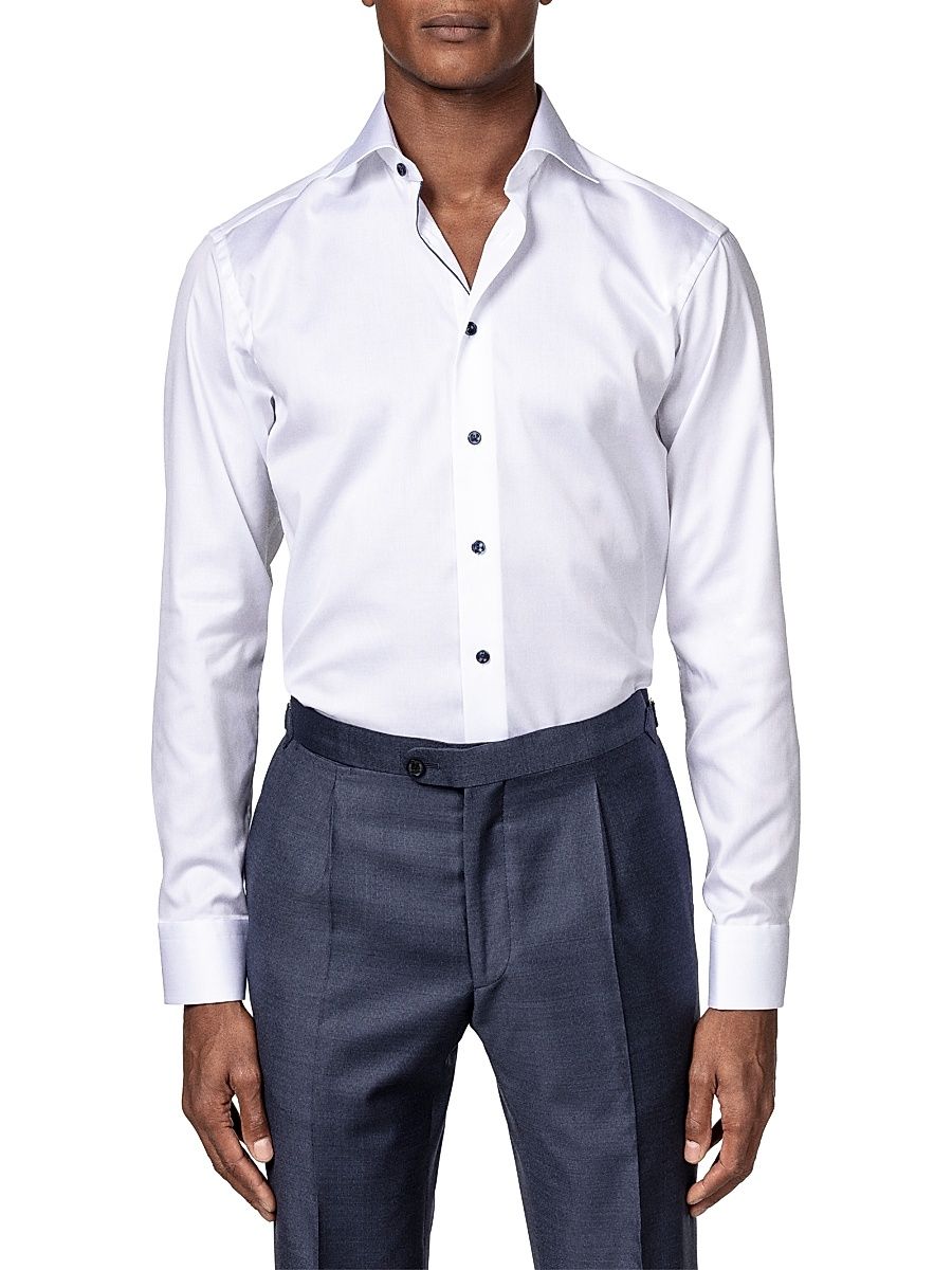 Men's Contemporary Fit Twill Shirt - White - Size 15