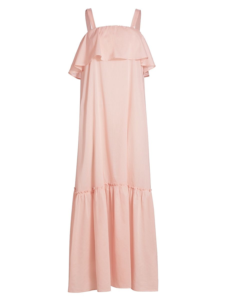 Women's Ruffle Maxi Dress - Peach Whip - Size XL
