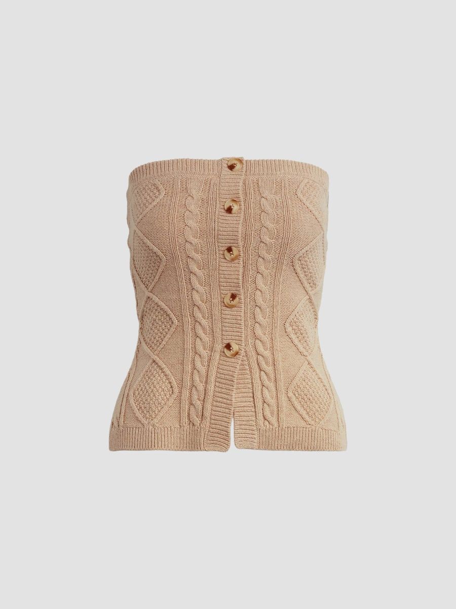 Favorite Daughter Women's Layla Argyle-Knit Top - Cream - Size Medium