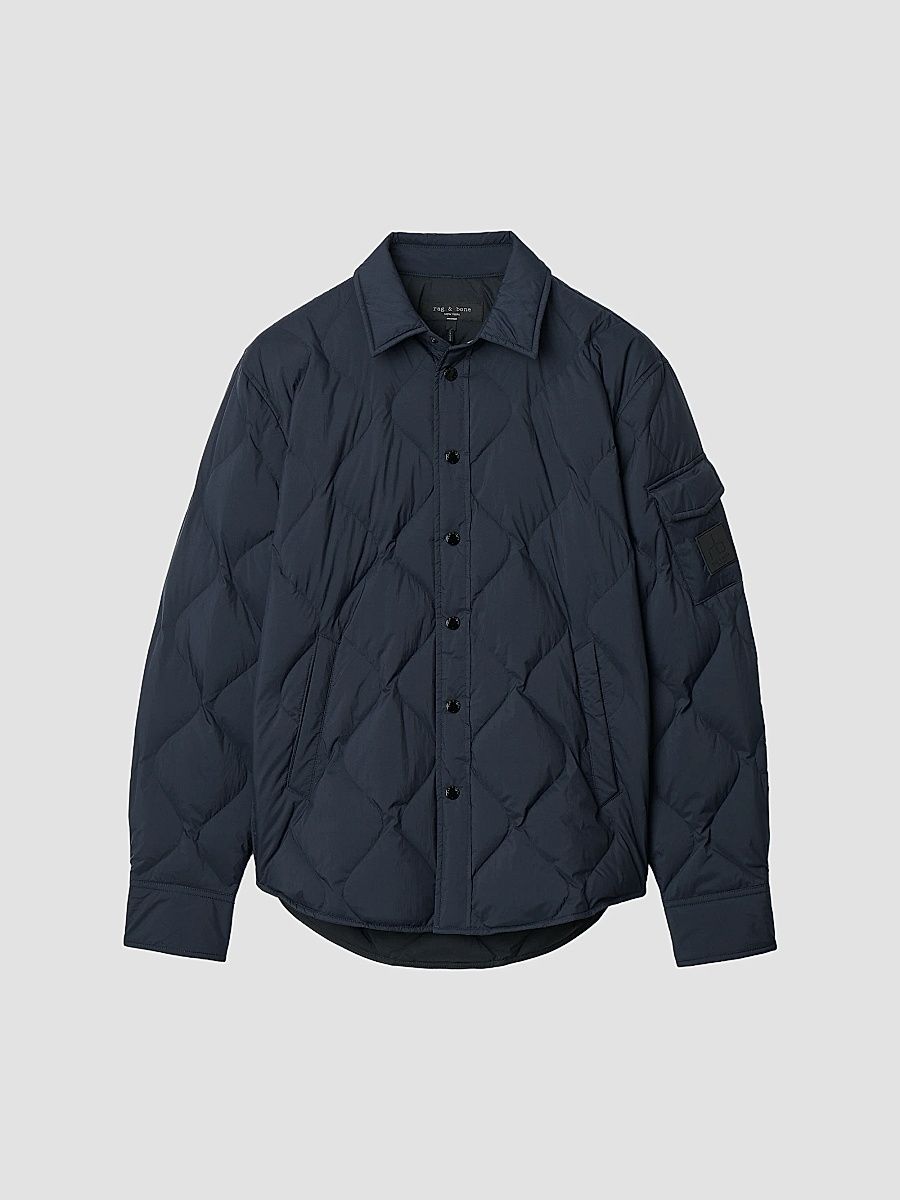 rag & bone Men's O-Dane Quilted Shirt Jacket - Navy - Size XXL