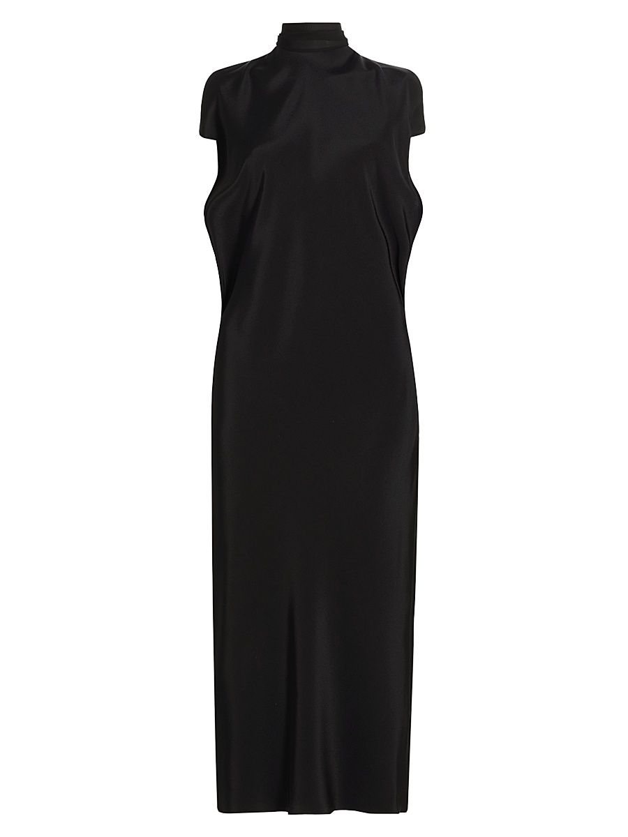 Women's Evie Sleeveless Scarf Midi Shift Dress - Black - Size 14