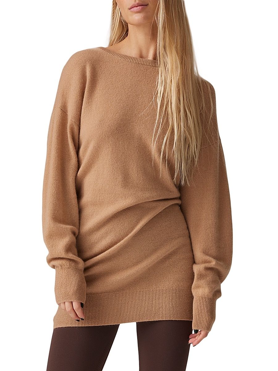 Women's Queen Cashmere Minidress - Camel - Size Medium
