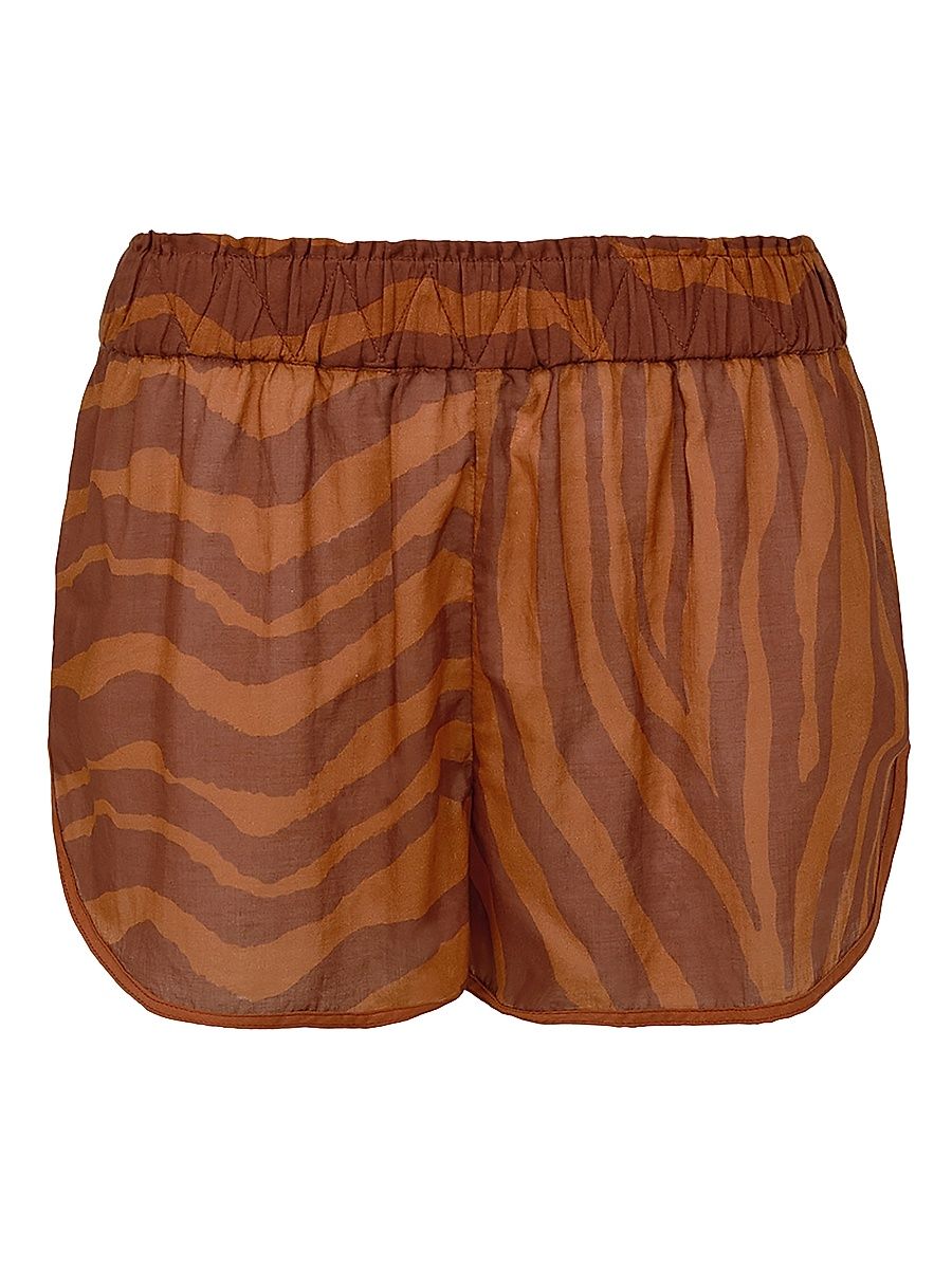 Women's Sundown Lana Striped Cotton Shorts - Size XL