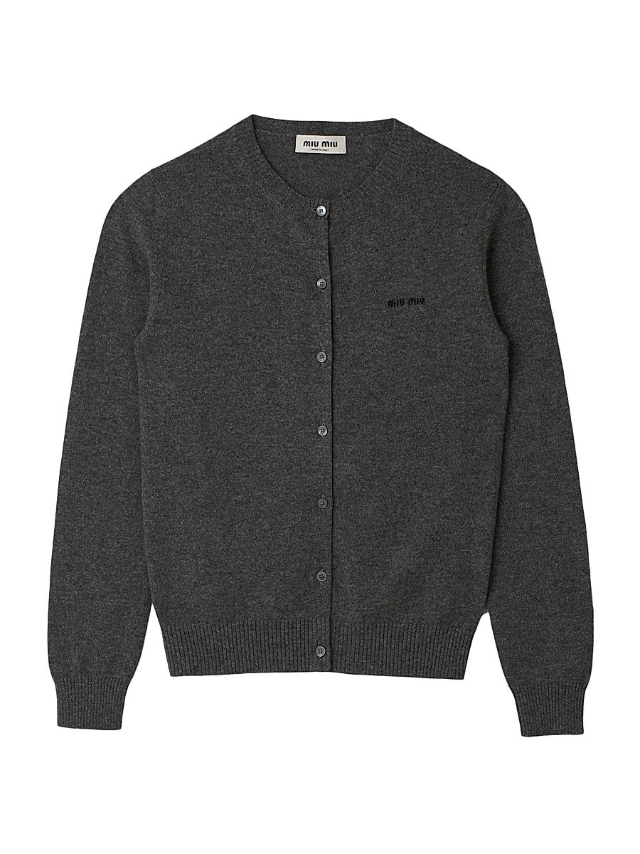 Women's Cashmere Knit Cardigan - Grey - Size 10