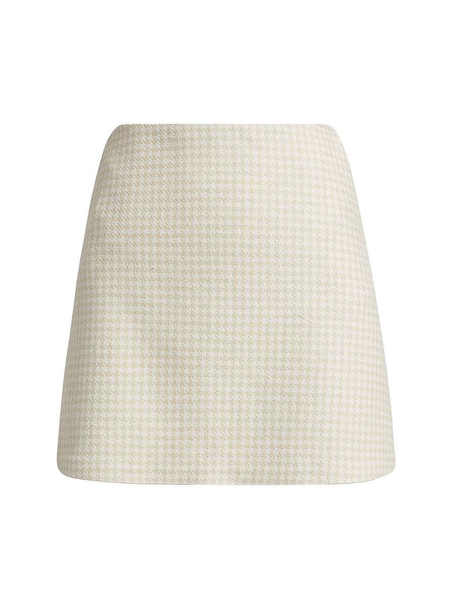 Women's Caetana Houndstooth Miniskirt - Ivory - Size XL