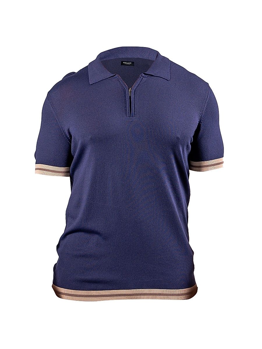 Men's Polo Zip Shirt - Blue - Size XXXXL