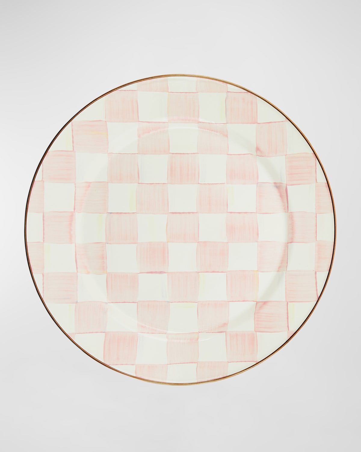Rosy Check Enamel Charger Plate