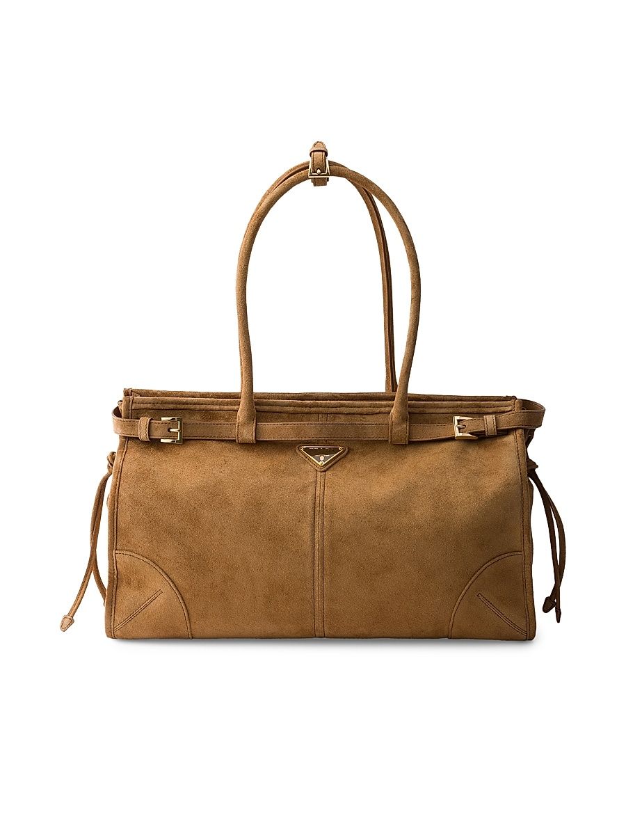 Women's Bonnie Large Suede Top Handle Bag - Brown