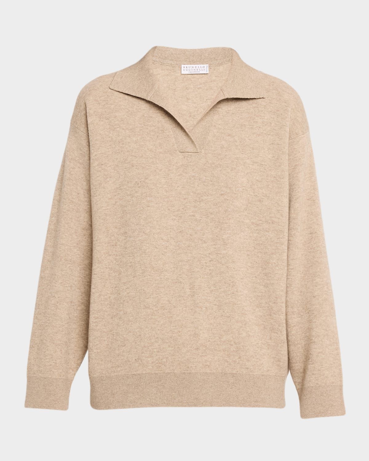 Double Cashmere Knit Polo Sweater