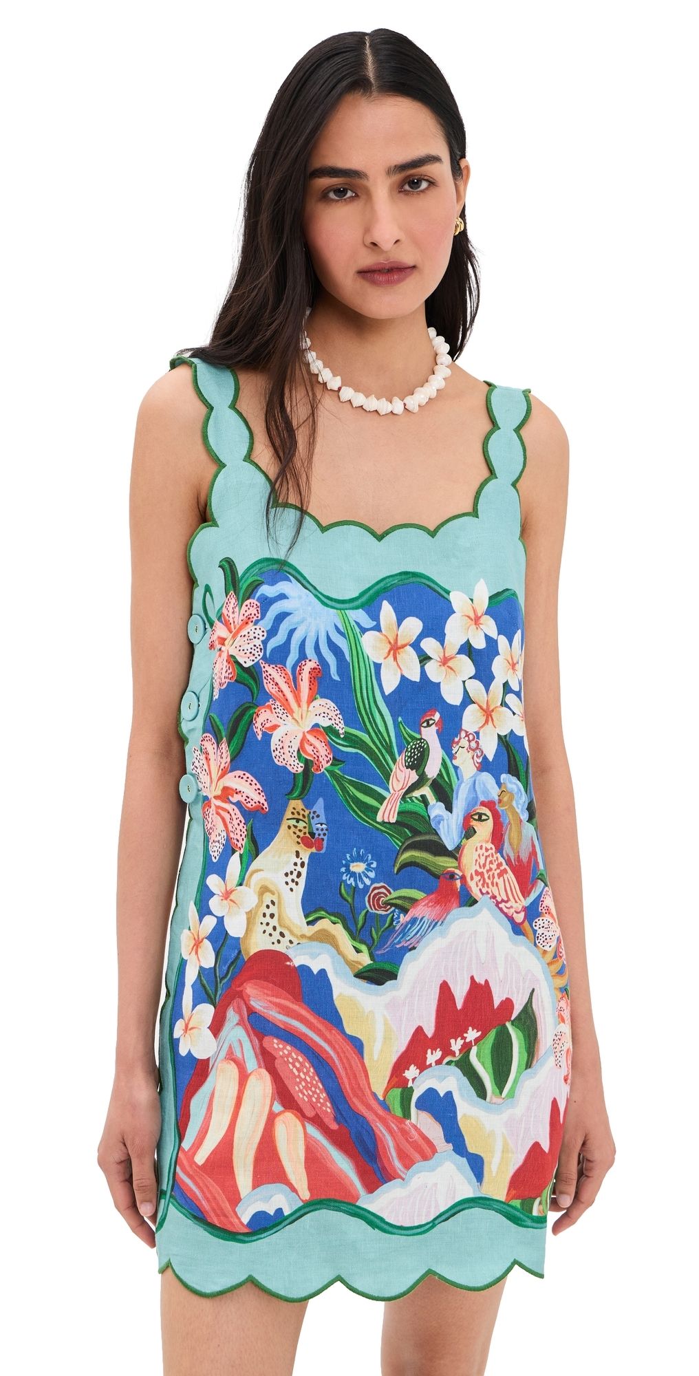 FARM Rio Painted Mini Dress Garden Of Life Scarf Multi XL