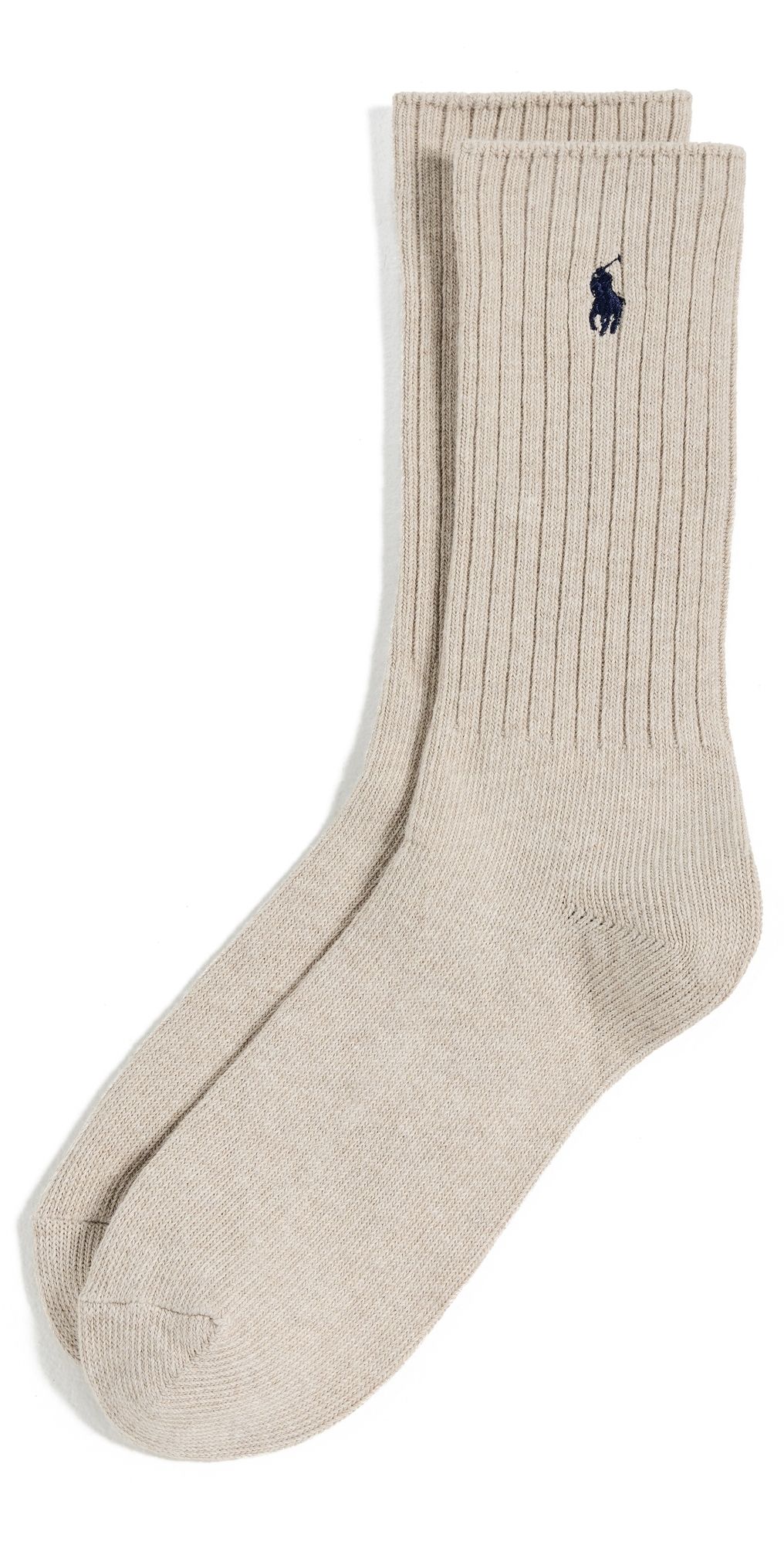 Polo Ralph Lauren Cotton Rib Crew Socks Taupe 10-13