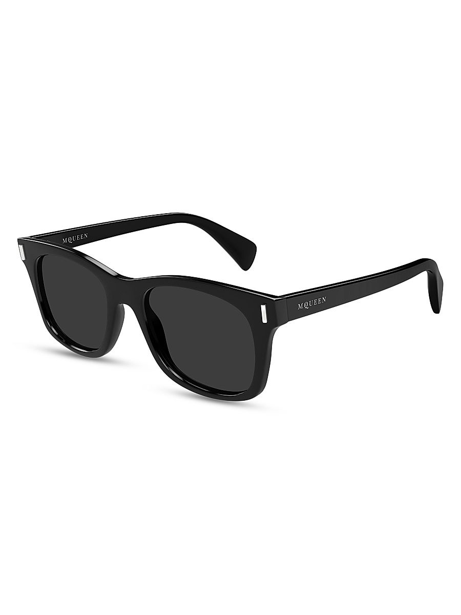 Men's T-Bar Rivet 52MM Square Sunglasses - Black
