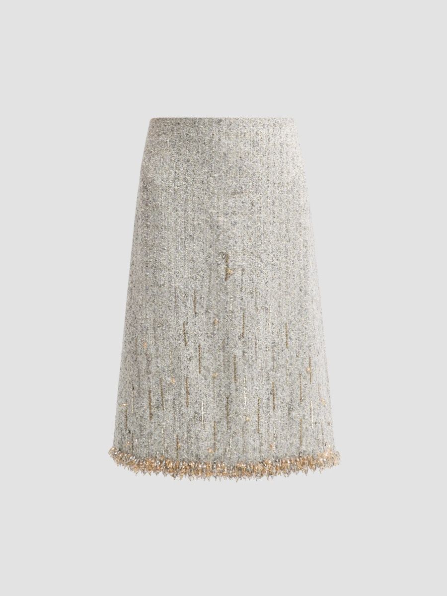 Ungaro Women's Edith Tweed Knee-Length Skirt - Grey Multi - Size 10