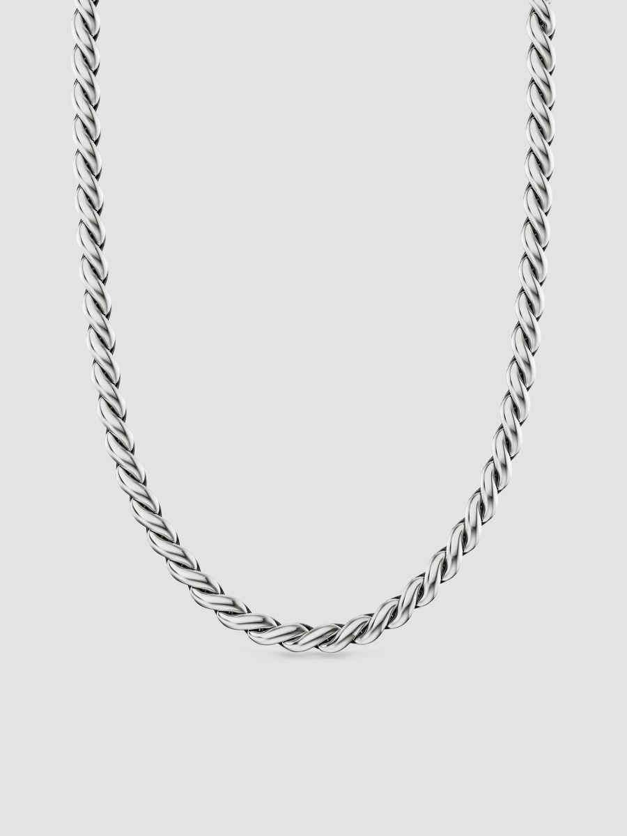 David Yurman Men's Sculpted Cable Chain Necklace in Sterling Silver, 5.7MM - Silver - Size 26
