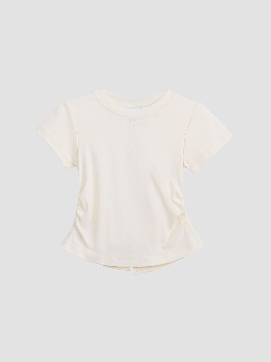 Little Girl's & Girl's Back Bow T-Shirt - Cream - Size 10