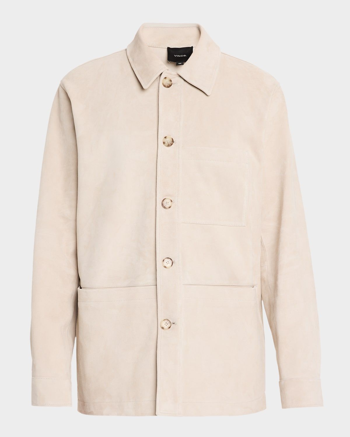 Men & apos;s Suede Patch-Pocket Shirt Jacket