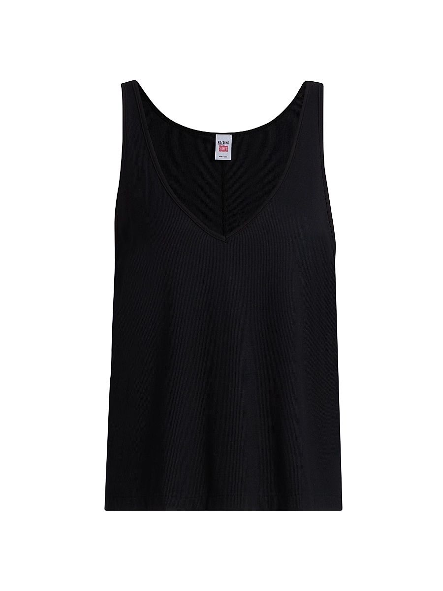 Women's Slim V-Neck Tank - Vintage Black - Size Large