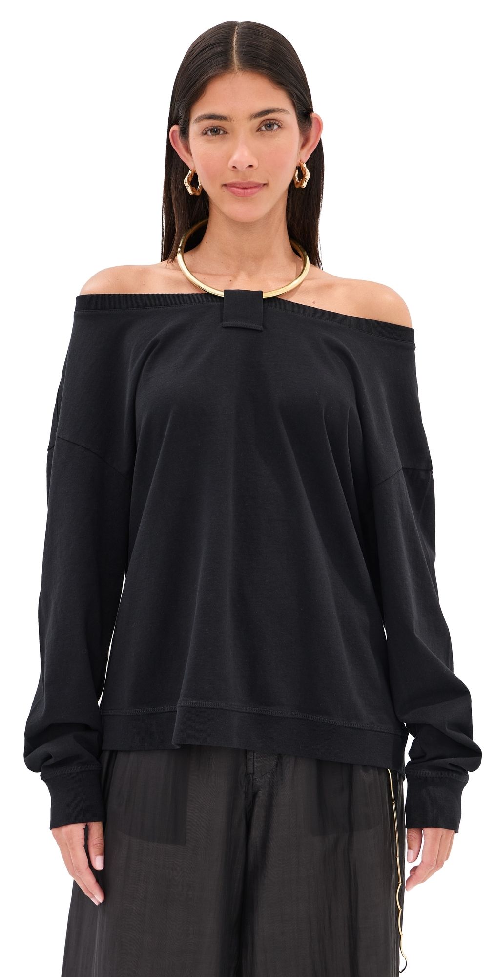 DARKPARK Erin Necklace Off Shoulder Top Black XS