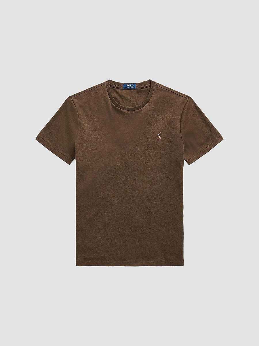 Polo Ralph Lauren Men's Logo Cotton Jersey Crewneck T-Shirt - Nutmeg Brown Heather - Size XXL
