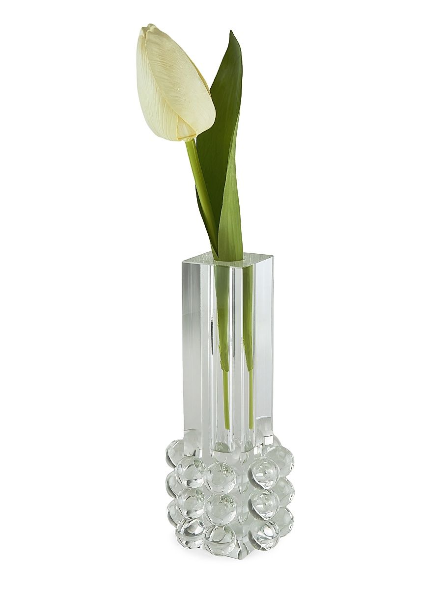 Clear Crystal Bud Bubble Vase - Clear