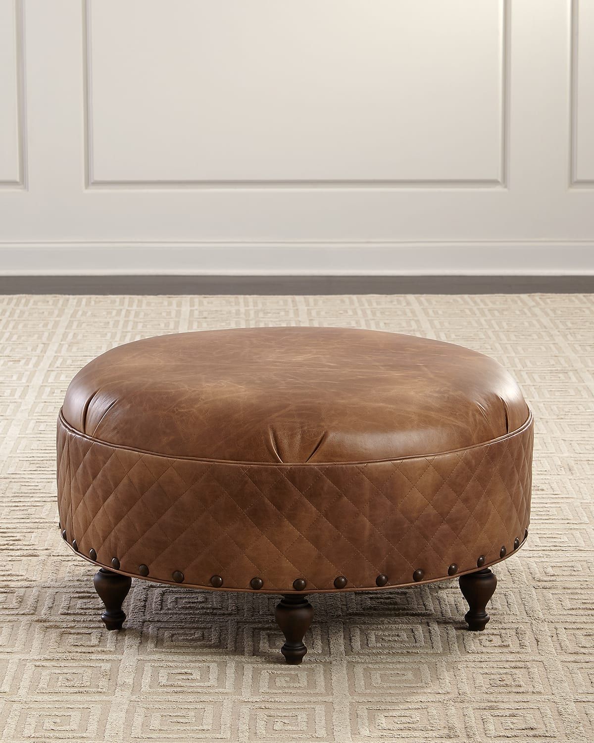 Carson Leather Ottoman