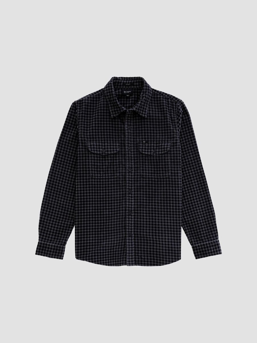 AG Jeans Men's Miller Cotton Corduroy Shirt - Evening Smoke Black - Size XXL