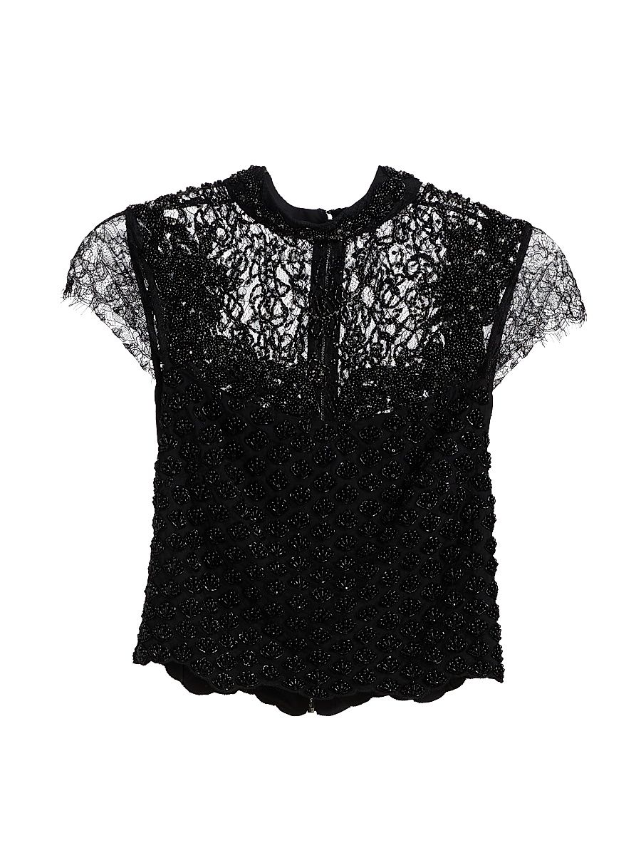Women's Pria Embellished Top - Black - Size 10