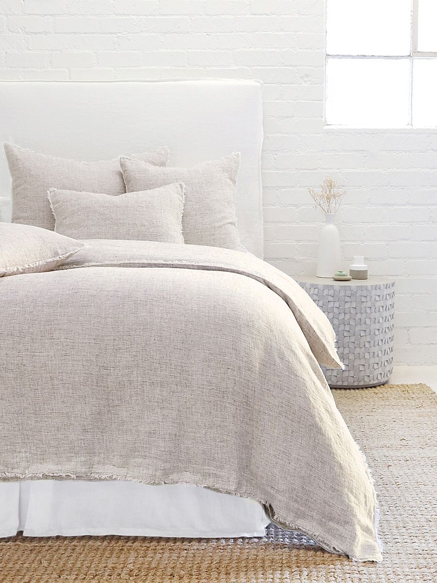 Pom Pom at Home Logan Linen Duvet Cover & Sham Collection - Navy - Size European