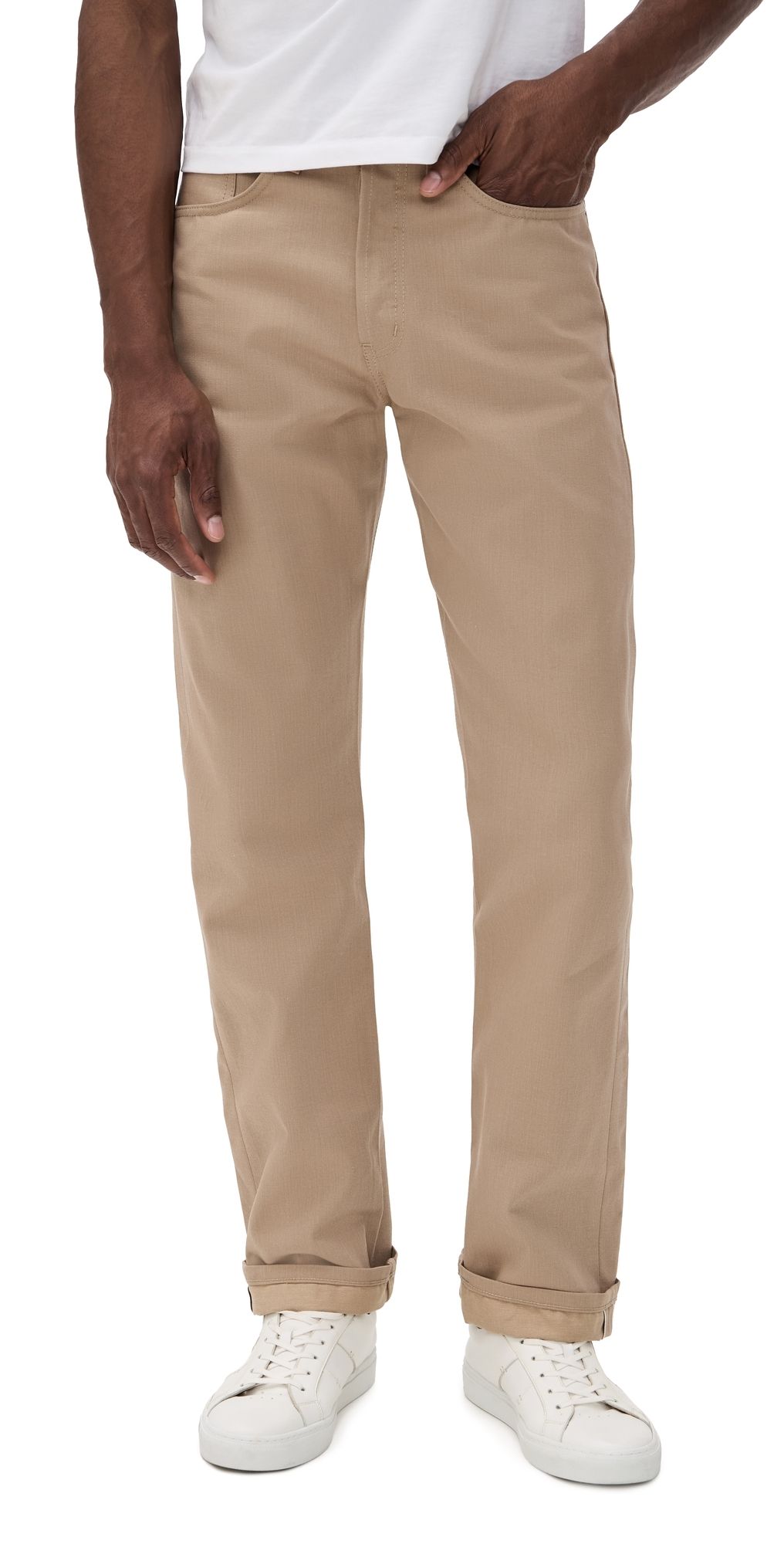 Naked & Famous Denim True Guy Selvedge Slacks Beige 31
