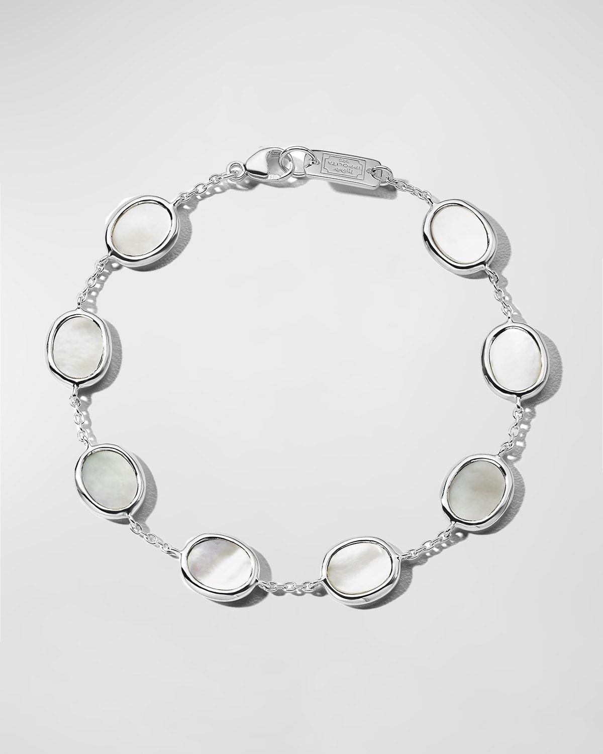 Mini Oval Slice Chain Bracelet in Sterling Silver