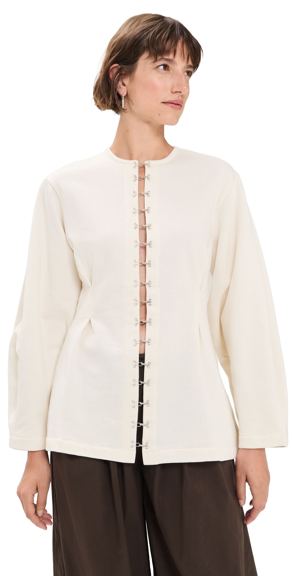 Chan Luu Pinch Waist Cardi Ivory 2