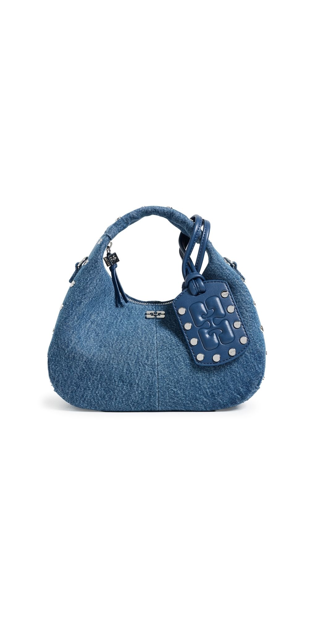 GANNI Hobo Studs Mini Bag Mid Blue Vintage One Size
