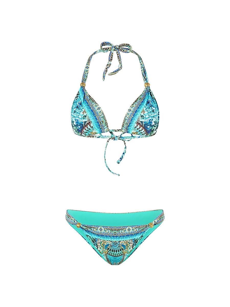 Women's Flamenco Euphoria Ball-Trim Triangle Bikini - Flamenco Euphoria - Size Large