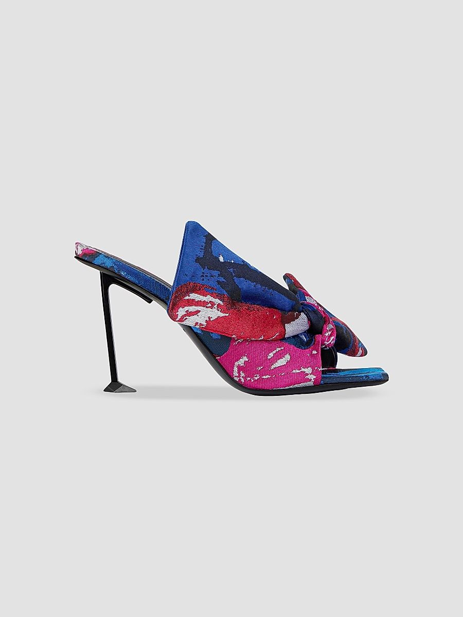 Givenchy Women's Boudoir Heeled Mules in Jacquard with Floral Print - Blue - Size 11