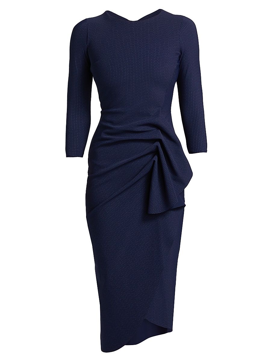 Women's Wang Ruffle Cocktail Dress - Shiny Pinstripe - Size 8