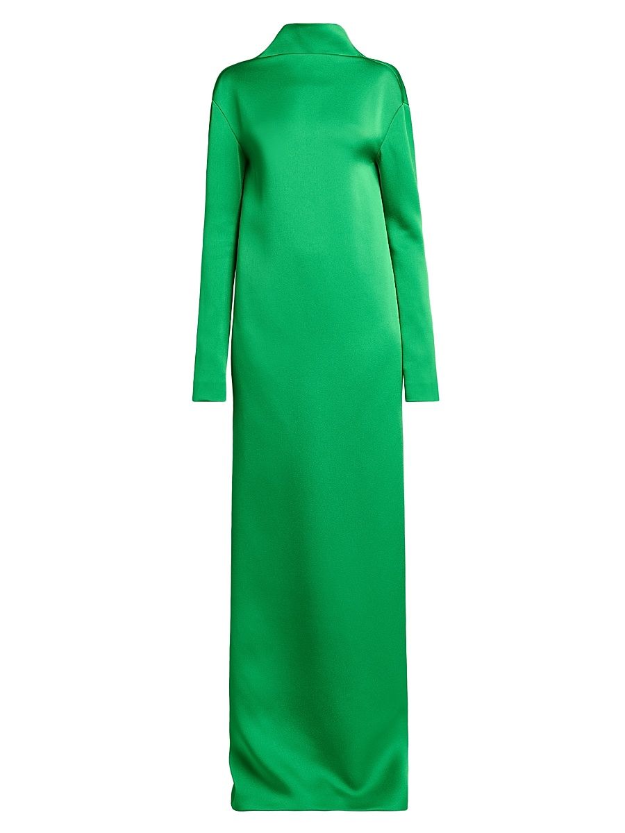 Women's Crêpe Column Gown - Bright Green - Size 6