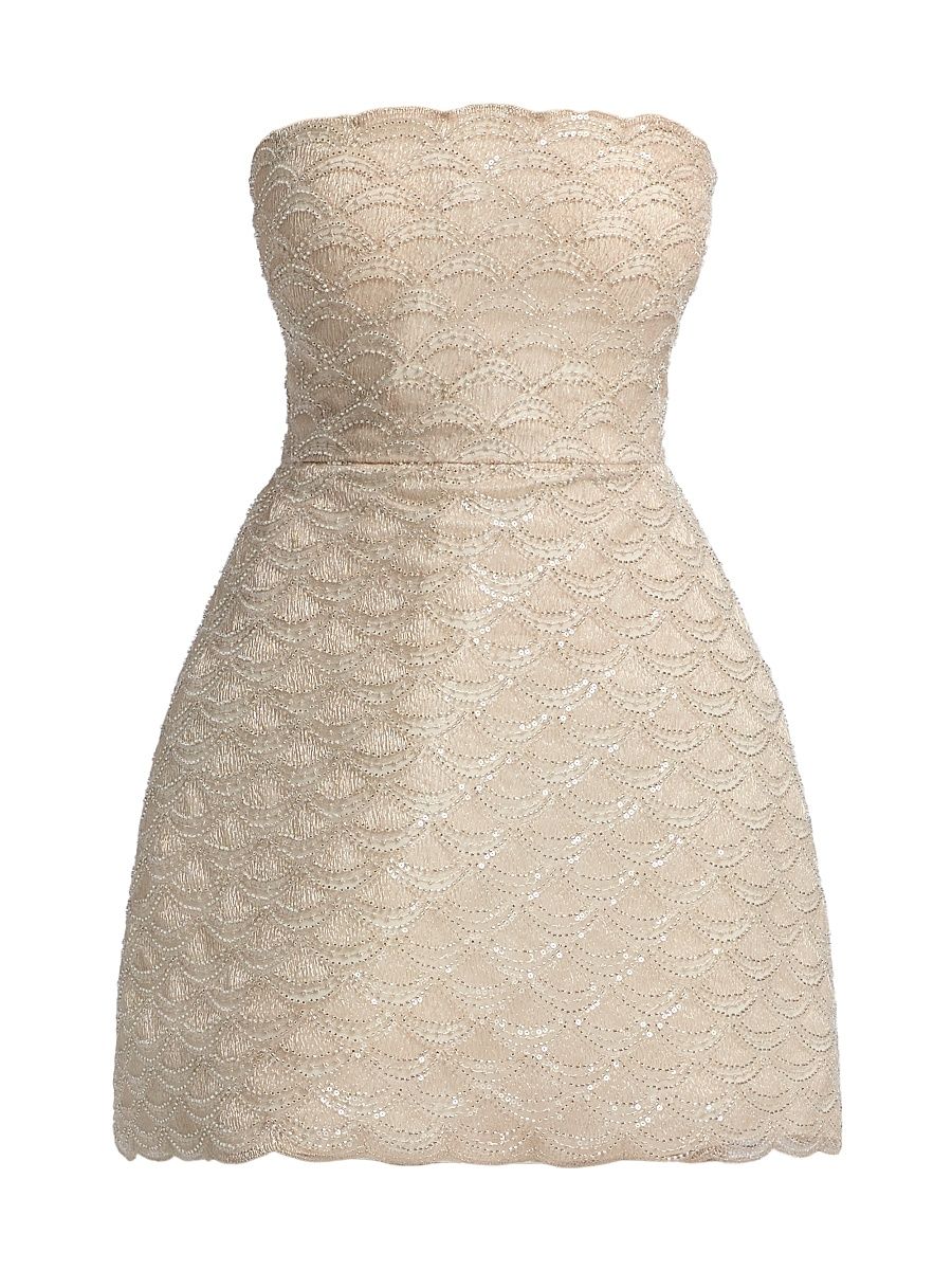 Women's Amanda Embellished Strapless Cocktail Dress - Crystal - Size 16