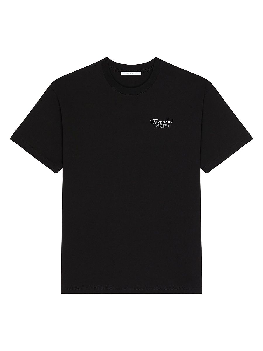Men's T-Shirt in Cotton with Stamp Print - Black - Size XXXL
