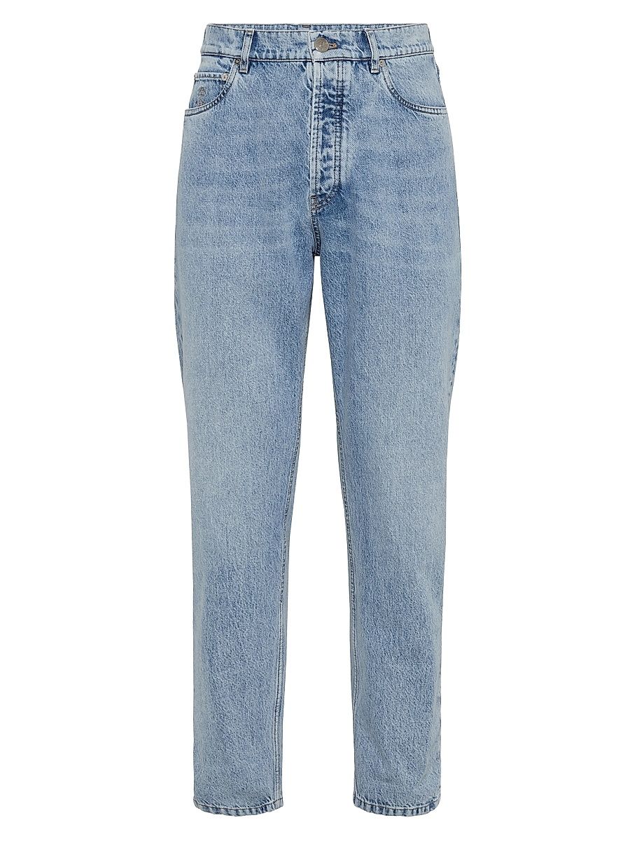 Men's Denim Iconic Fit Five Pocket Jeans - Light Blue Denim - Size 30