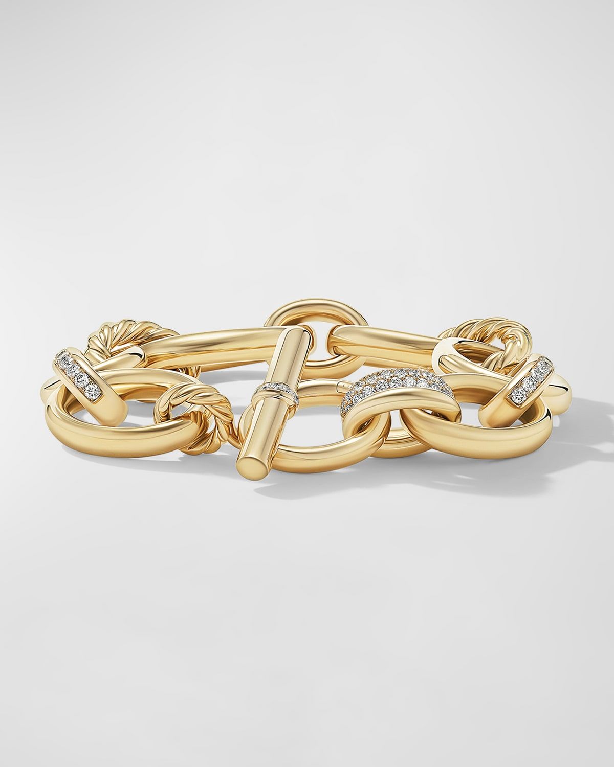 DY Mercer Bracelet with Diamonds in 18K Gold, 25mm