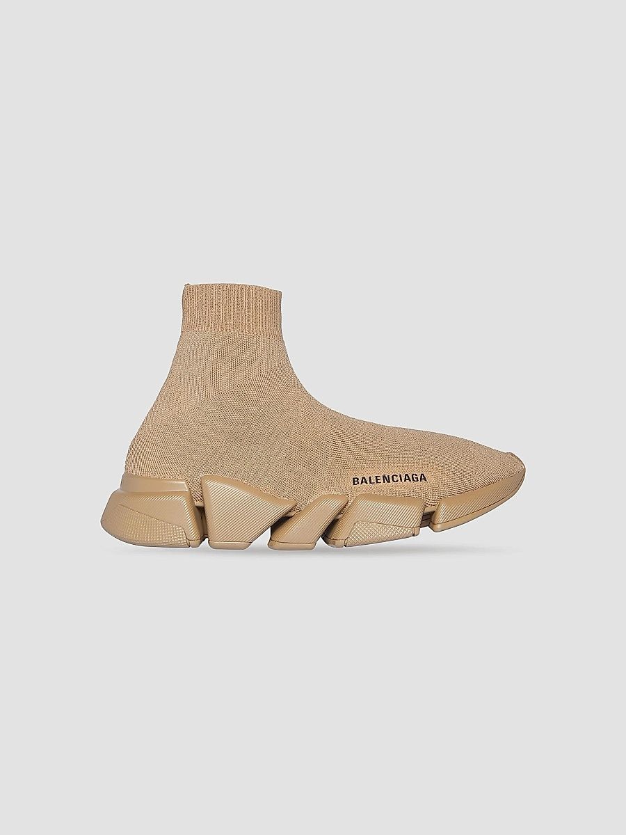 Balenciaga Women's Speed 2.0 Recycled Knit Sneakers - Beige - Size 7