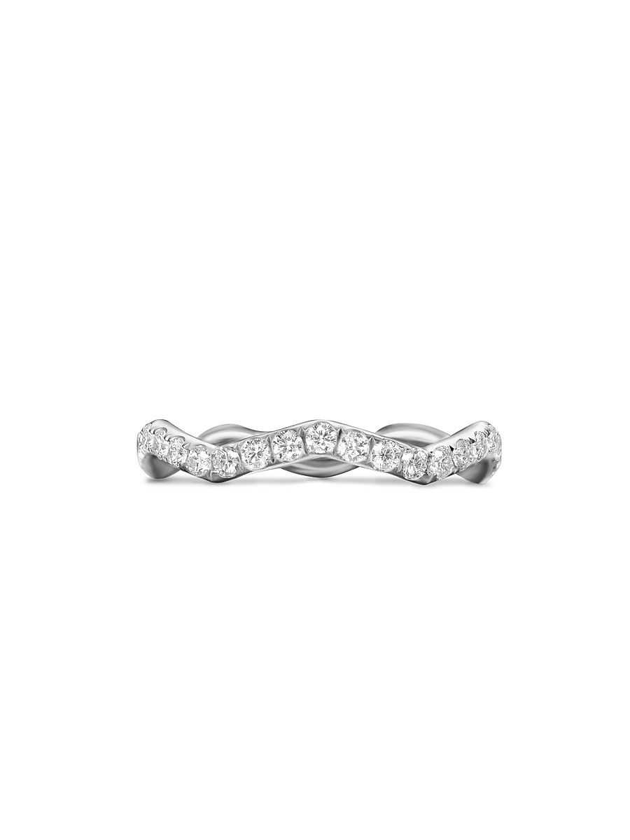 Women's Zig Zag Stax Ring in Sterling Silver - Diamond - Size 6
